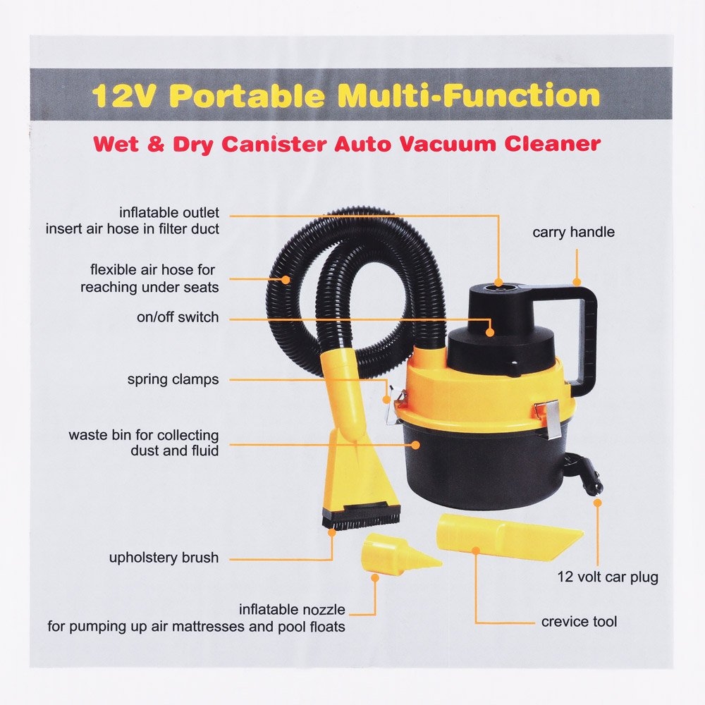 Challenger Portable Wet/Dry Vacuum Cleaner 12V