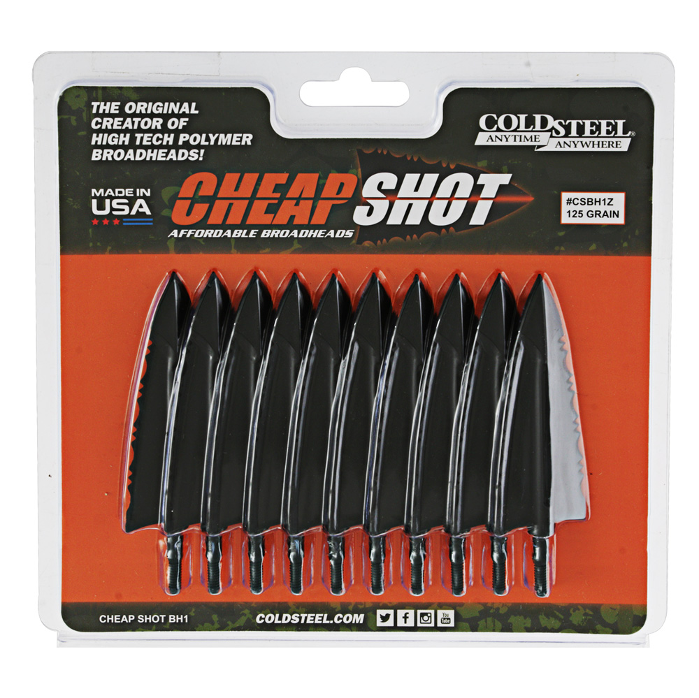 Cold Steel Cheap Shot Broadhead Arrowheads 125GR Qty 10