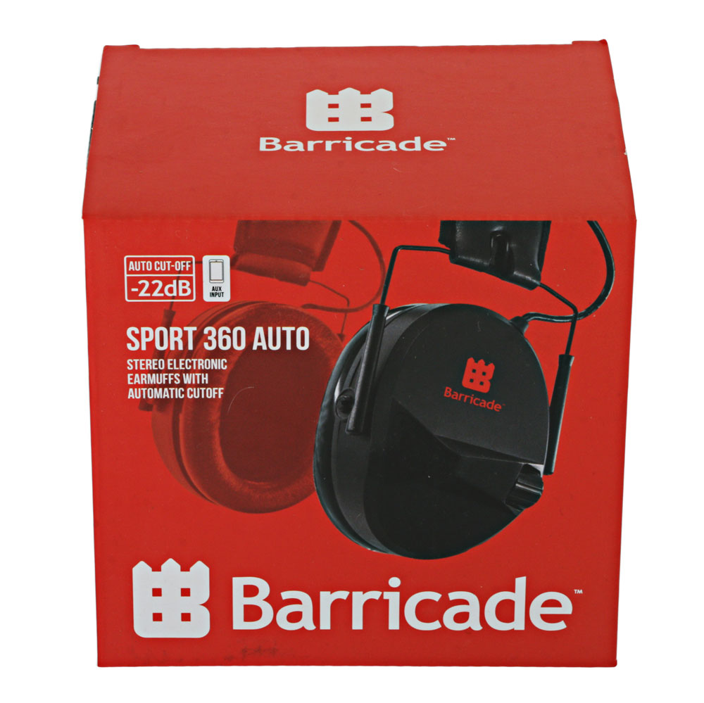 Barricade Sport 360 Auto Electronic Earmuffs -22 dB Black