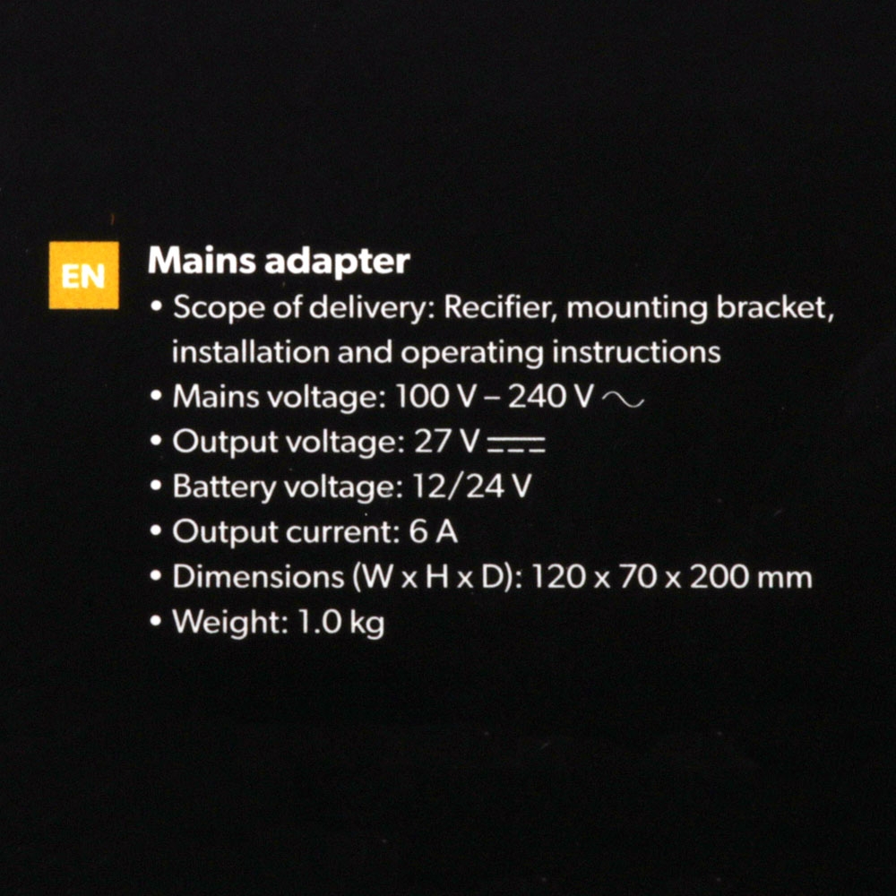Dometic MPS-50A Converter In 150W 110-240VAC Out 24VDC