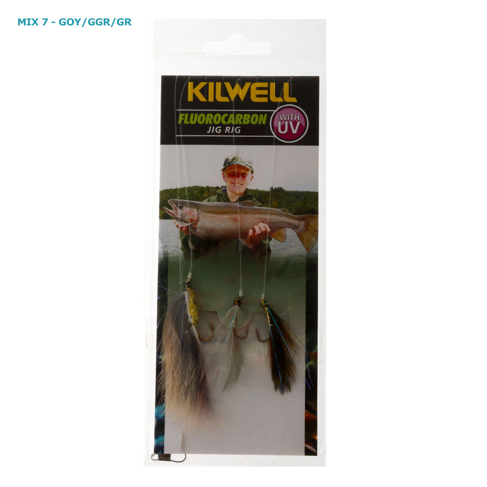 Kilwell Tackle Freshwater Jig Rigs Mix 7 - GOY/GGR/GR