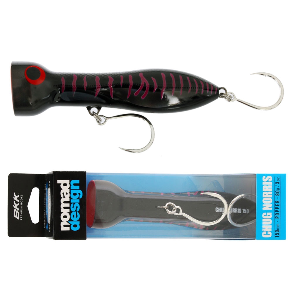 Nomad Design Chug Norris Popper 150mm 85g Black Pink Mackerel