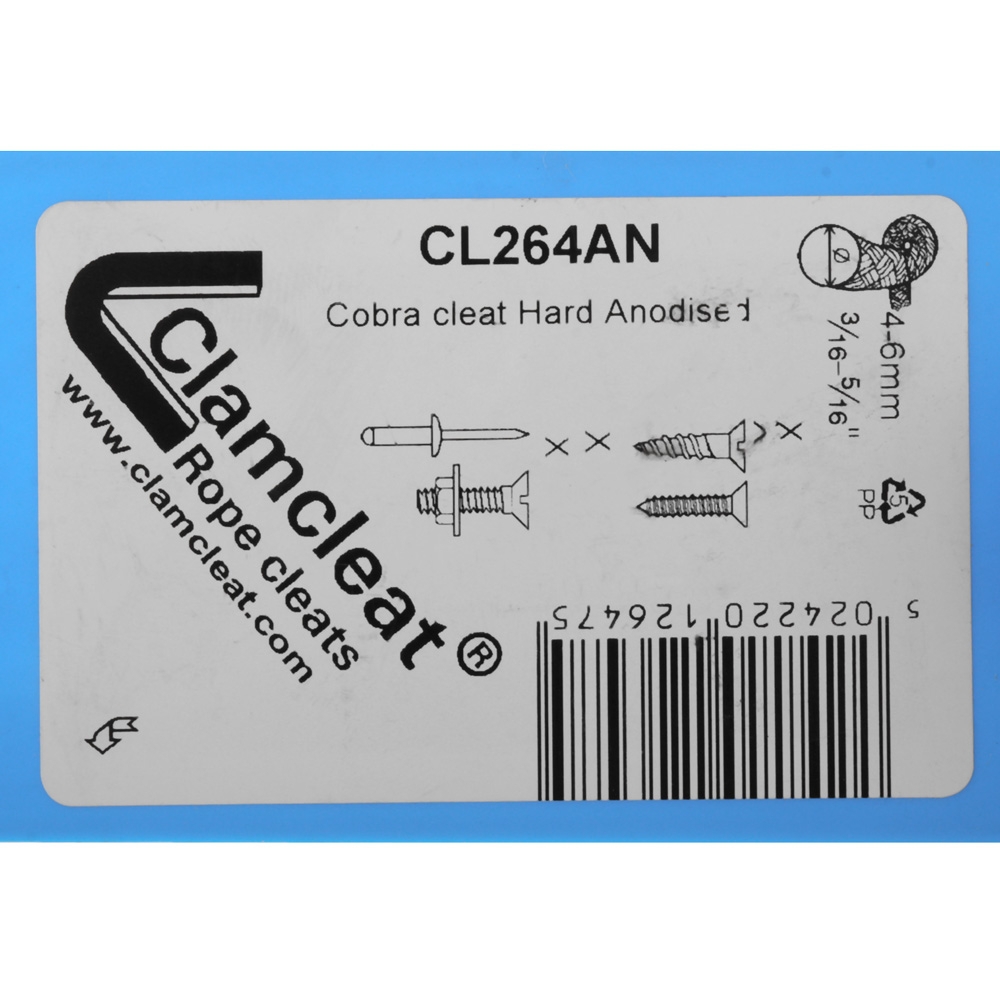 Clamcleat CL264AN Cobra Cleat Hard Anodised