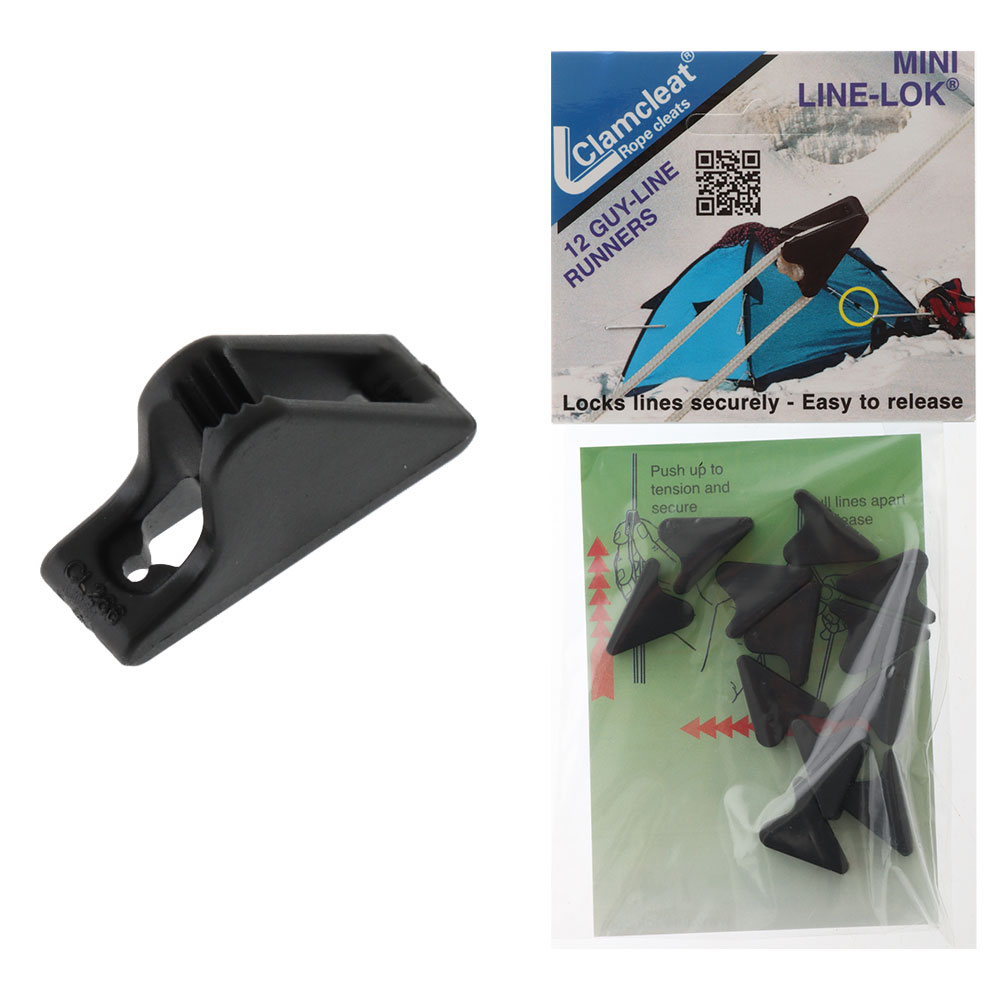 Clamcleat CL266 Mini Line-Lok Guy Runner Black Qty 12