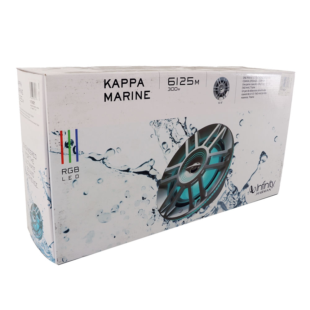 Infinity Kappa Marine RGB LED Coaxial Speakers 6.5in White