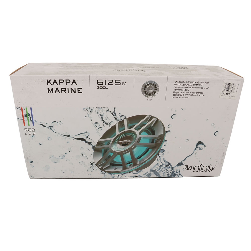 Infinity Kappa Marine RGB LED Coaxial Speakers 6.5in White