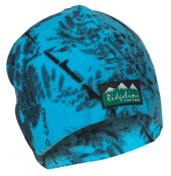 Ridgeline Kids Micro Fleece Beanie Blue Camo