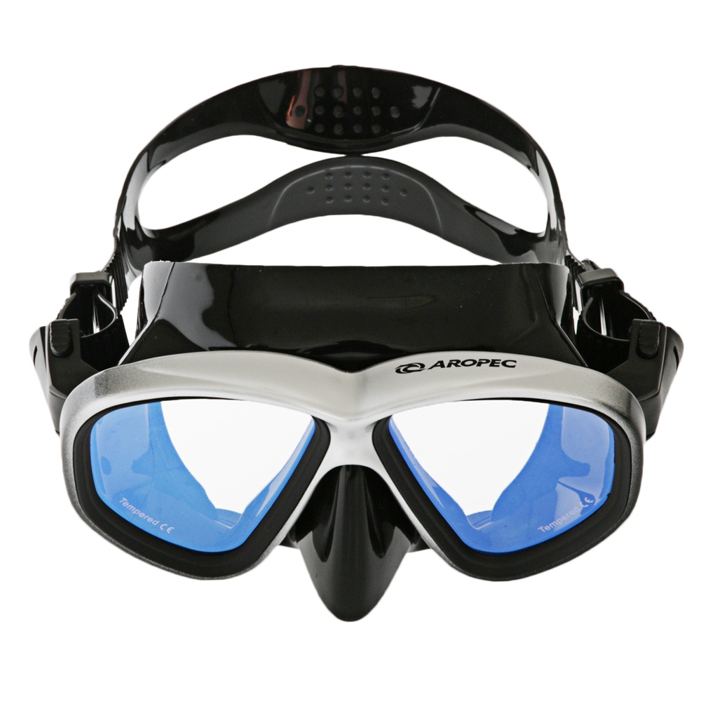 Aropec Mirror Silicone Dive Mask Black/Silver