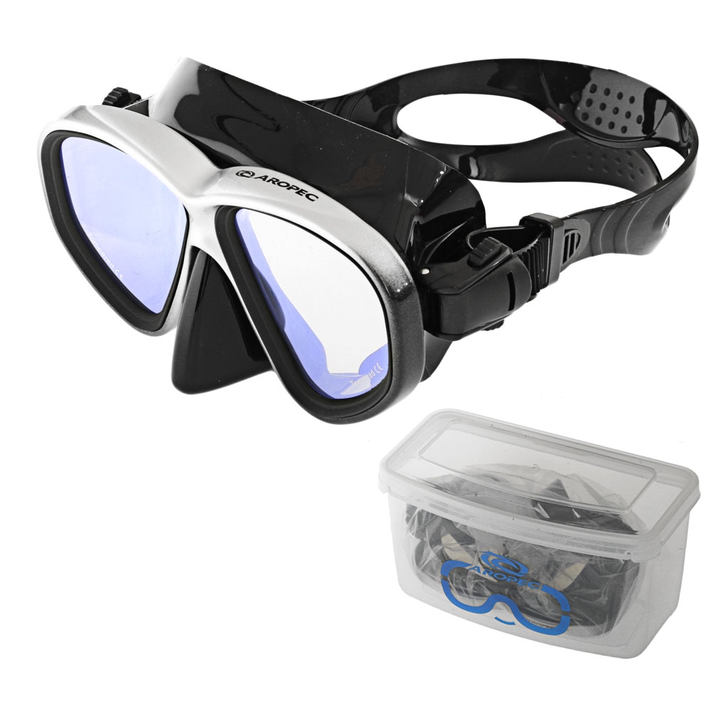 Aropec Mirror Silicone Dive Mask Black/Silver