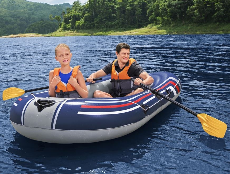 Hydro-Force Treck X1 2-Person Inflatable Boat with Oars and Pump