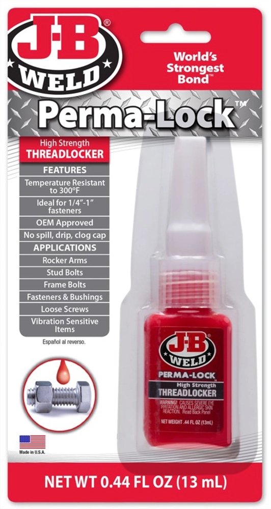 J-B Weld Perma-Lock Red High Strength Threadlocker 13ml J-B Weld Perma-Lock Red High Strength Threadlocker 13ml
