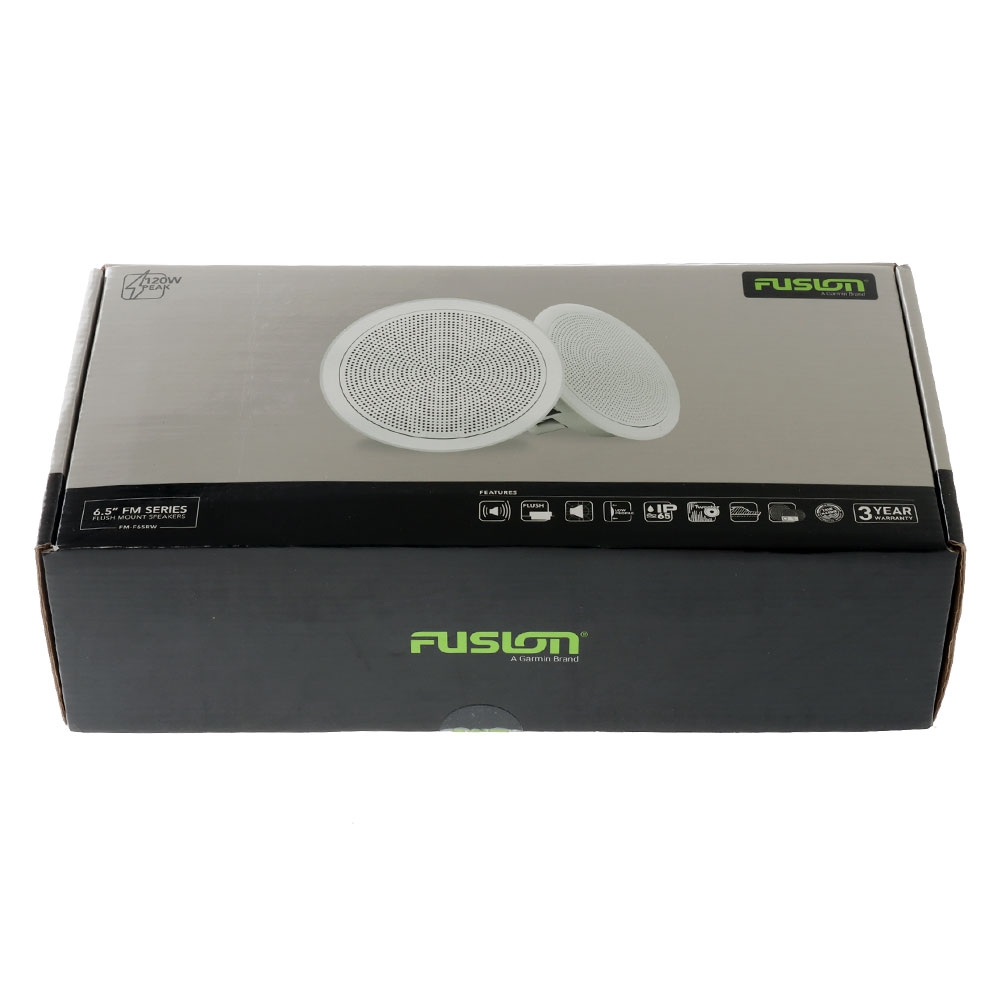 Fusion FM-F65RW Flush Mount Marine Speakers 6.5in 120W White