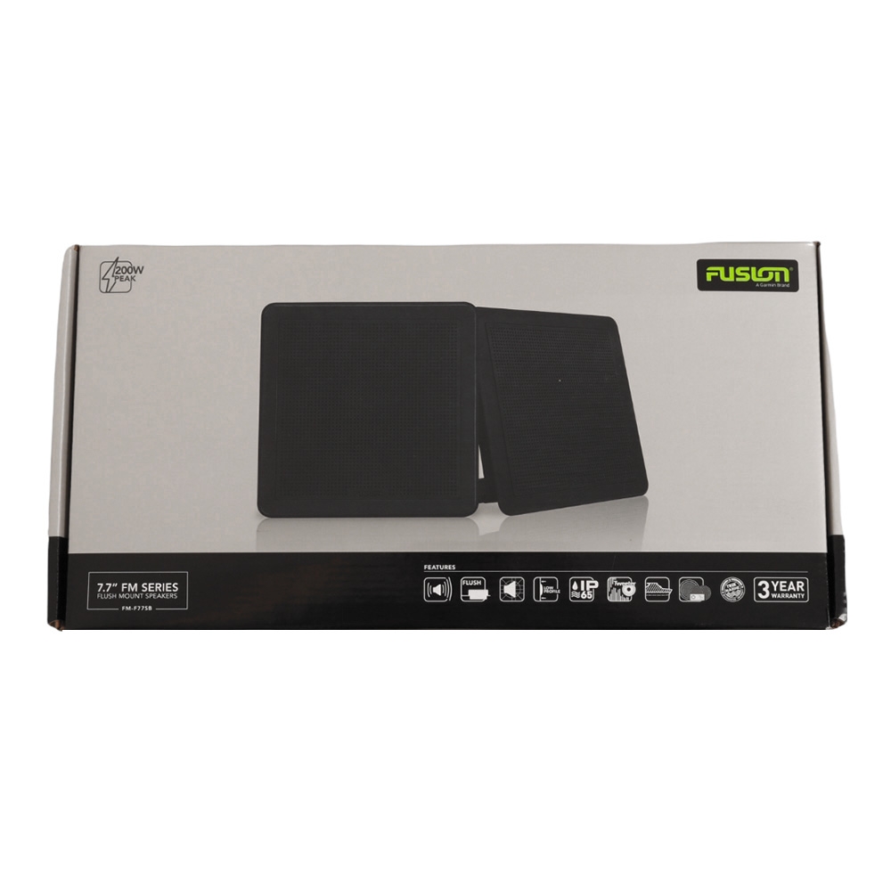 Fusion FM-F77SB Flush Mount Marine Speakers 7.7in 200W Black