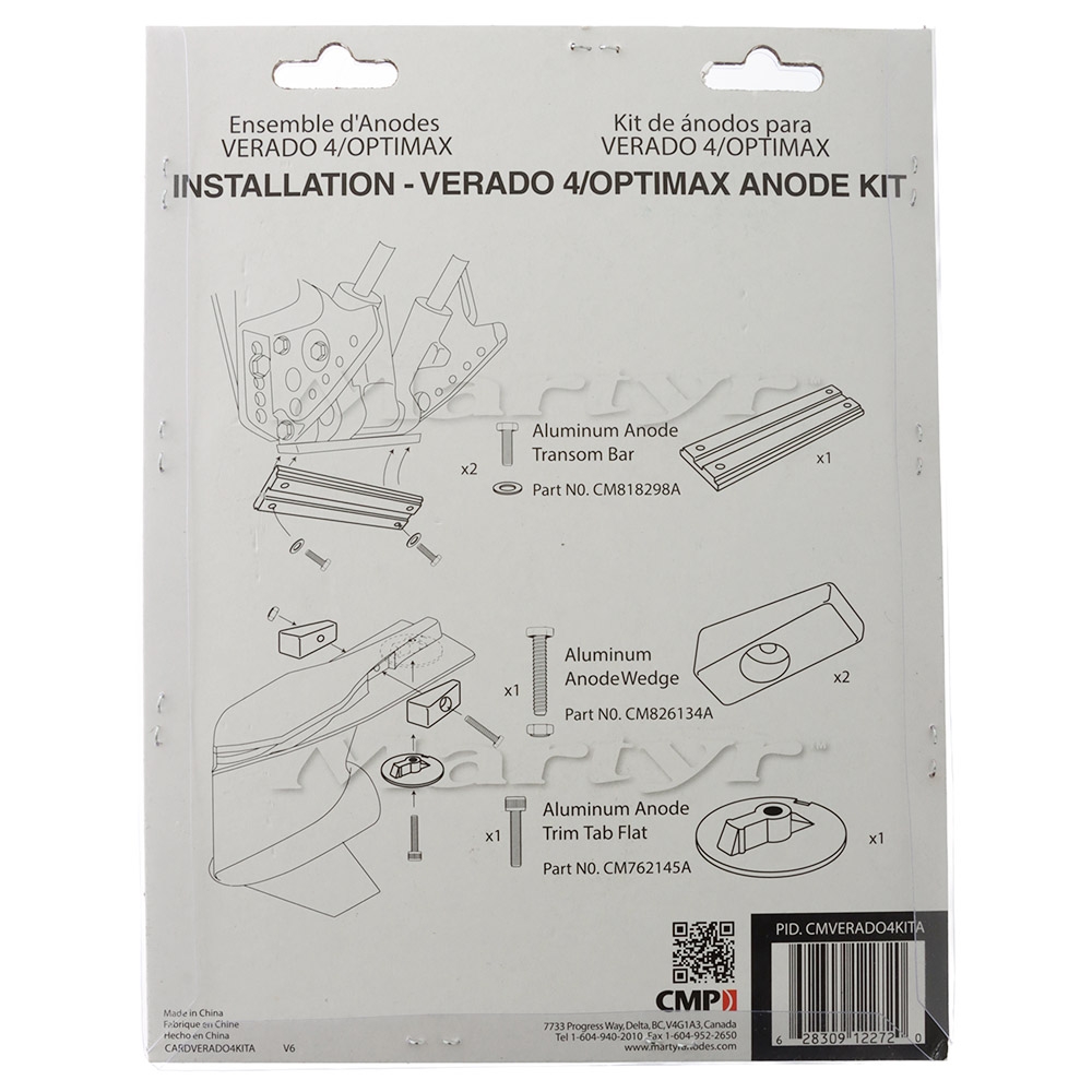 Martyr Anodes Aluminium Anode Kit Mercury Verado 4