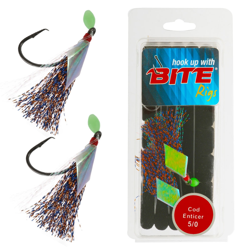 Bite Cod Enticer Flasher Rig 2-Hook 5/0