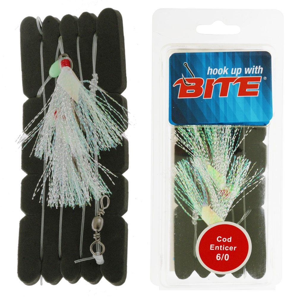 Bite Cod Enticer Flasher Rig 2-Hook 6/0
