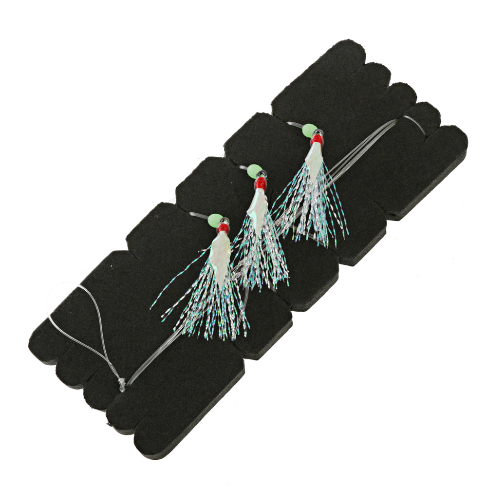 Bite Mini Flasher Sabiki Rig 3-Hook #14 White