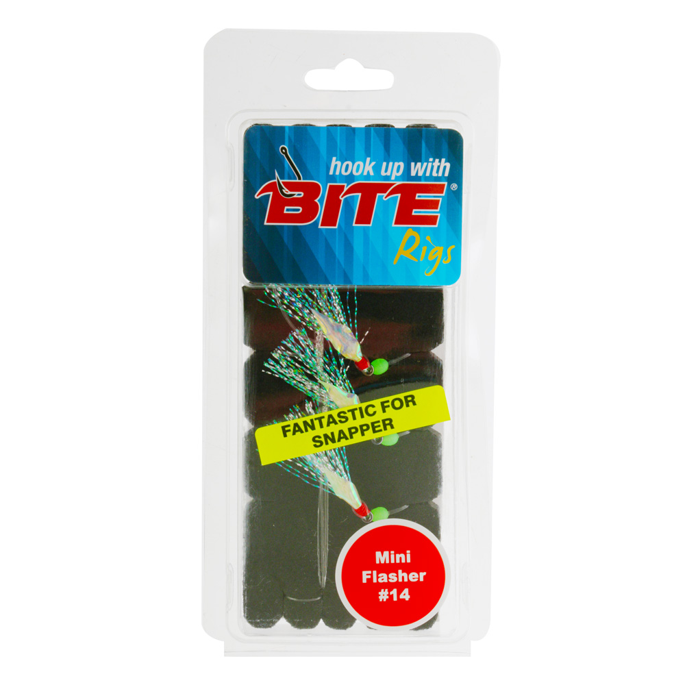 Bite Mini Flasher Sabiki Rig 3-Hook #14 White