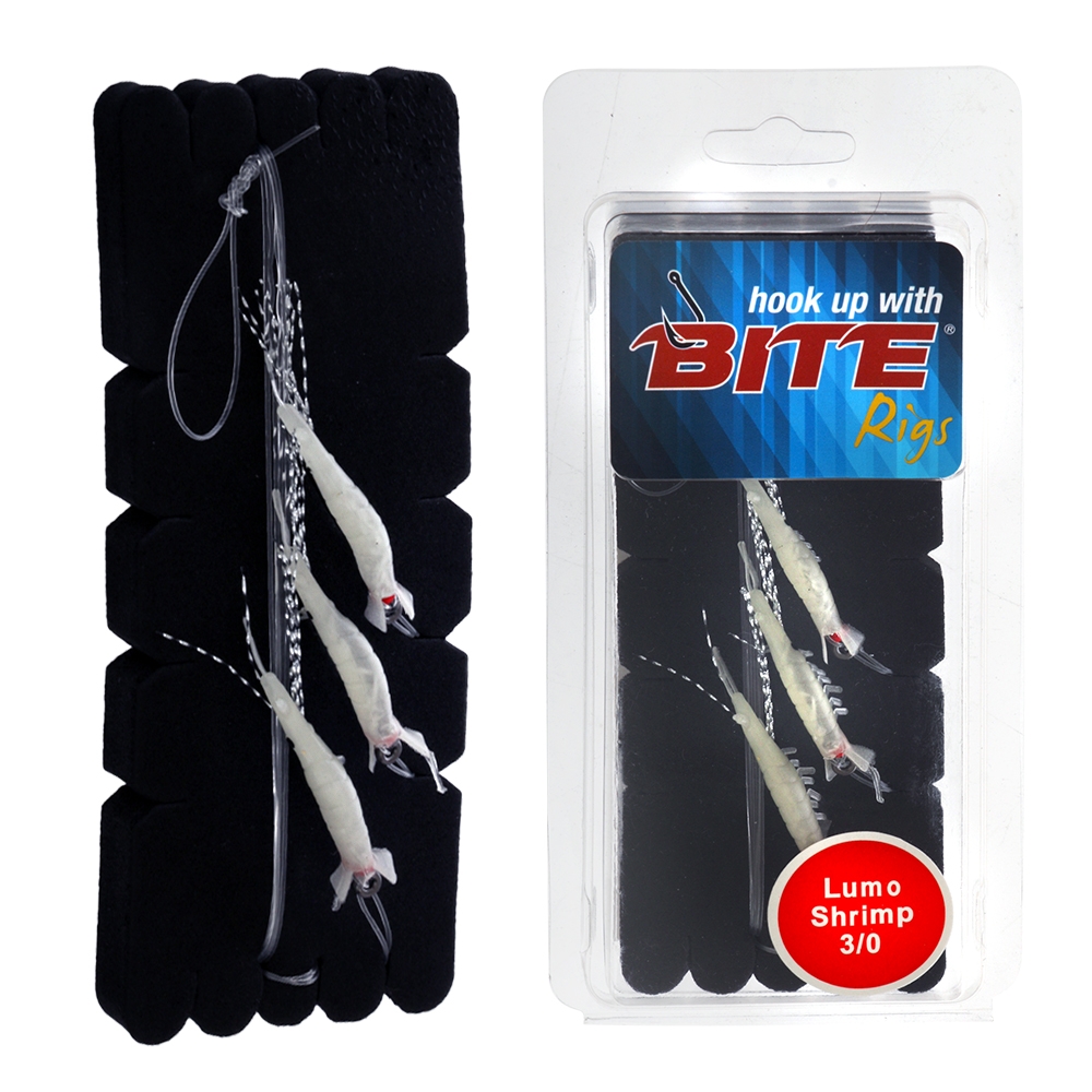 Bite Lumo Shrimp Flasher Rig 3-Hook 3/0