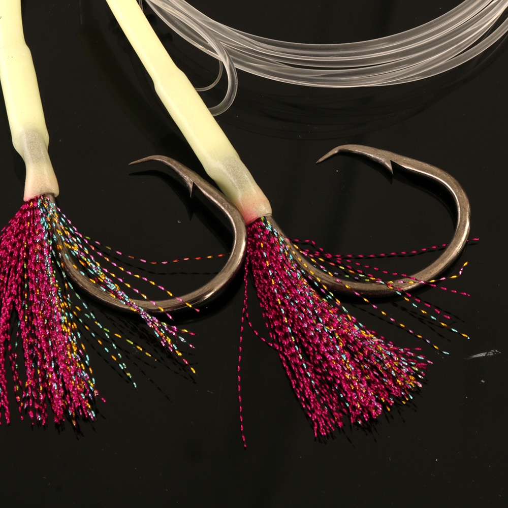 Bite Groper 2-Hook Heavy-Duty Flasher Rig 13/0 Pink