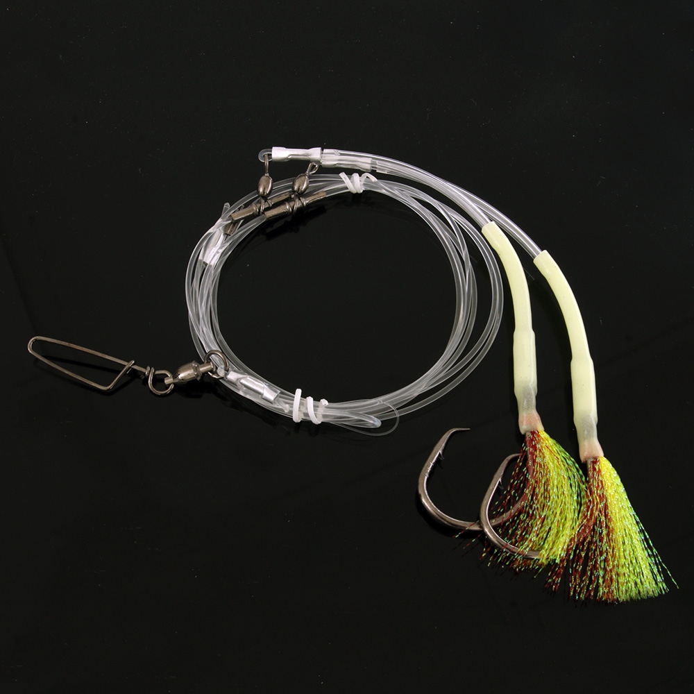 Bite Groper 2-Hook Heavy-Duty Flasher Rig 13/0 Chartreuse