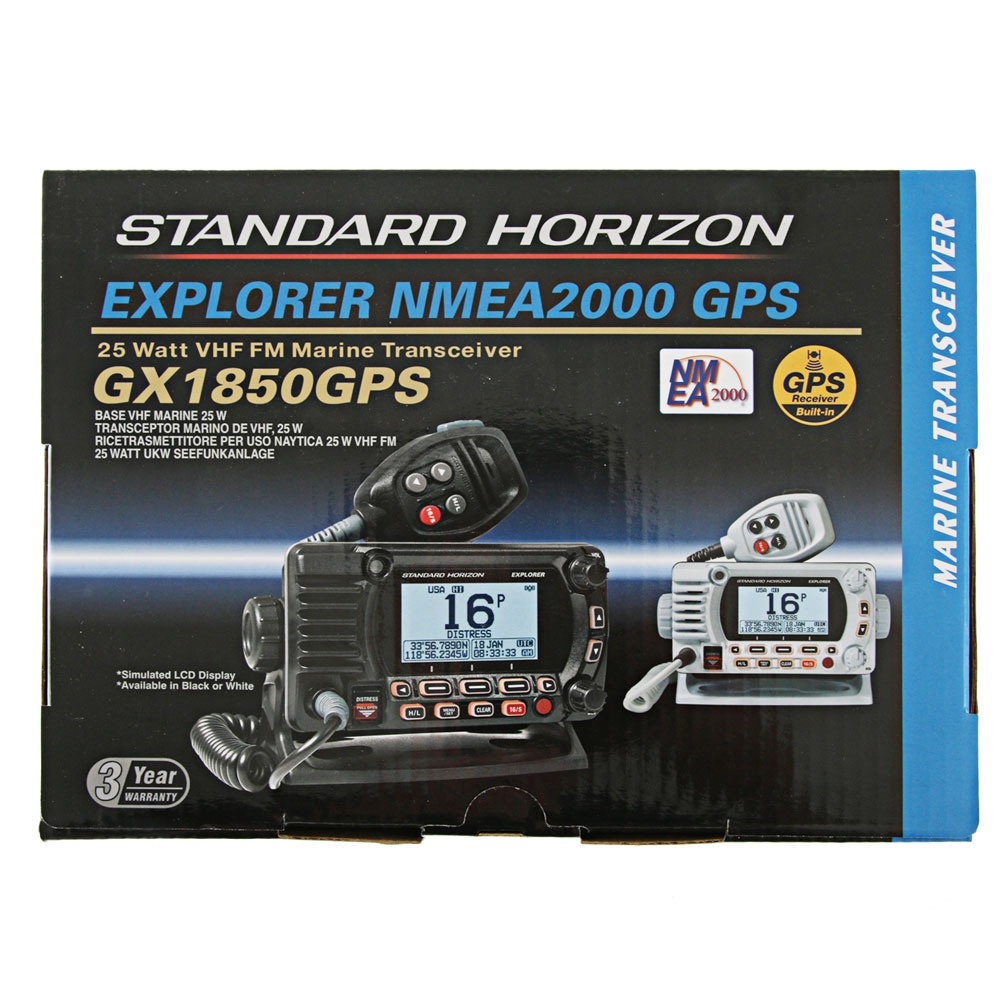 Standard Horizon Explorer GX1850GB Marine VHF Radio NMEA2000 Black 25W