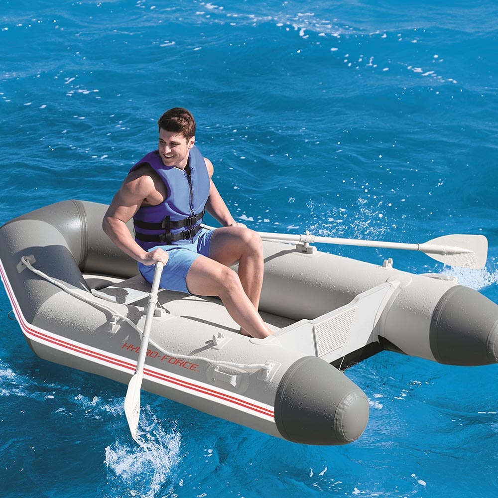 Hydro-Force Caspian Pro Rigid Air Deck 3-Person Inflatable Boat incl Oars and Pump 9ft 2in