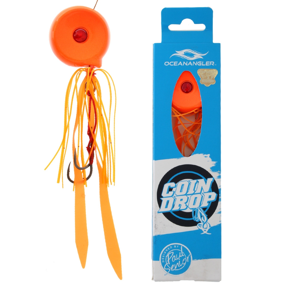 Ocean Angler Coin Drop Slider Lure 60g Pure Orange