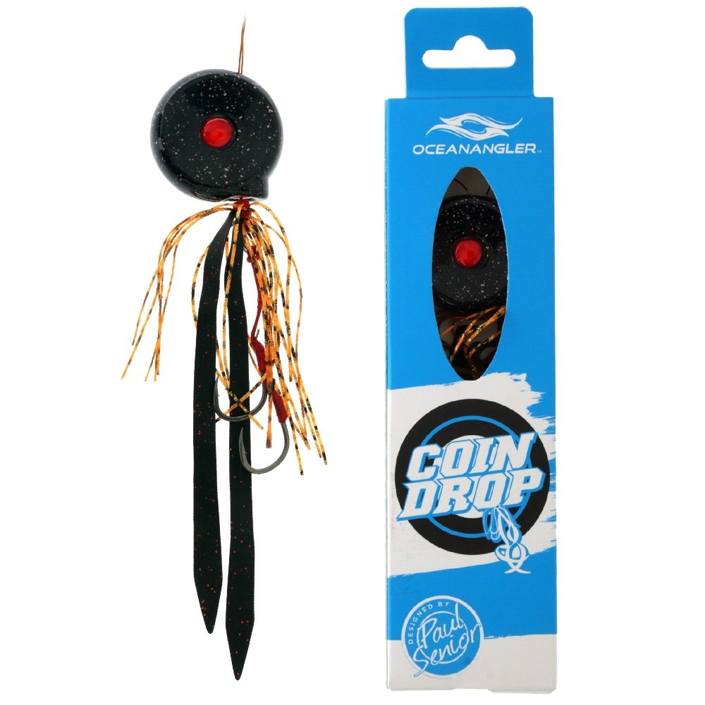 Ocean Angler Coin Drop Slider Lure 80g Orange/Black