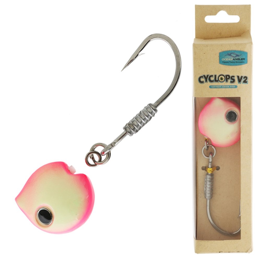 Ocean Angler Cyclops V2 Softbait Rig 60g Pink White 5/0