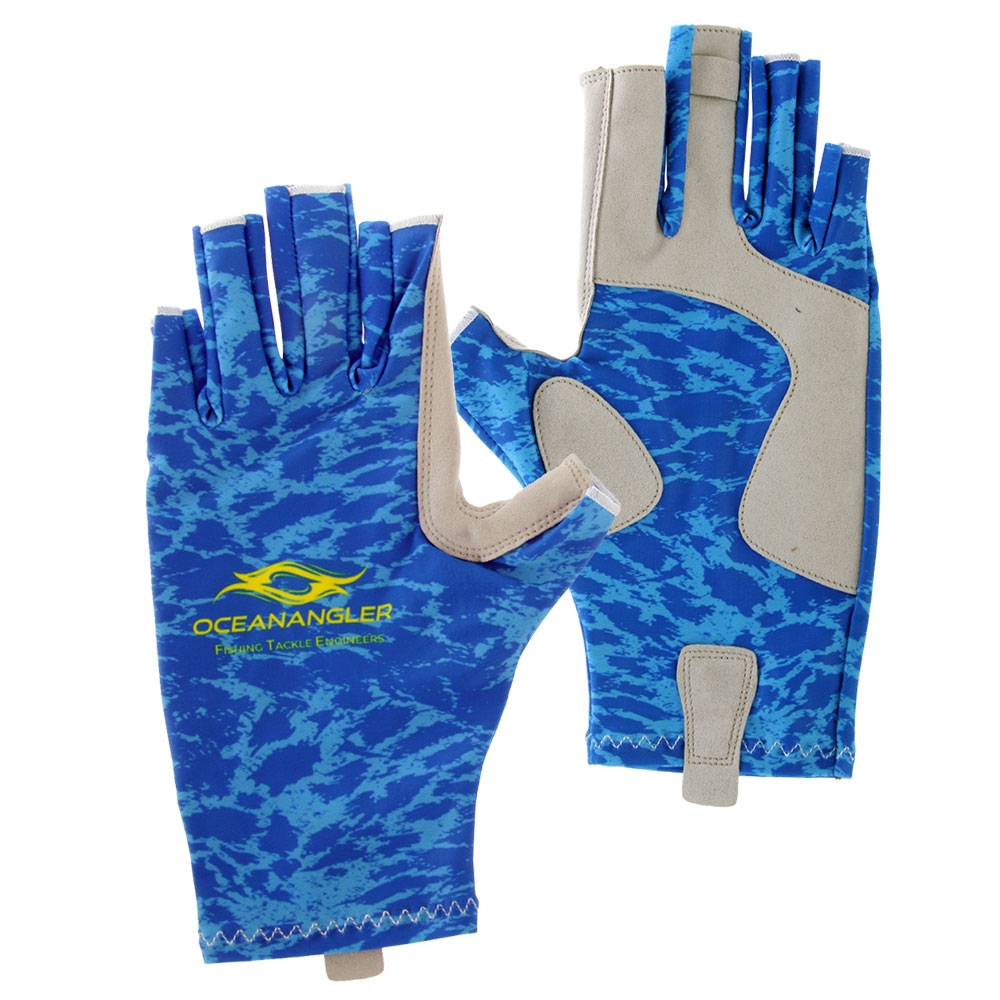 Ocean Angler UV Fishing Gloves Blue L/XL