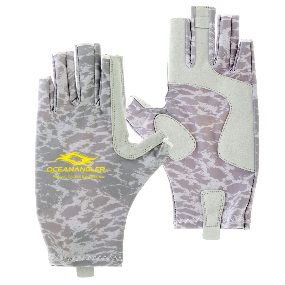 Ocean Angler UV Fishing Gloves Silver L/XL