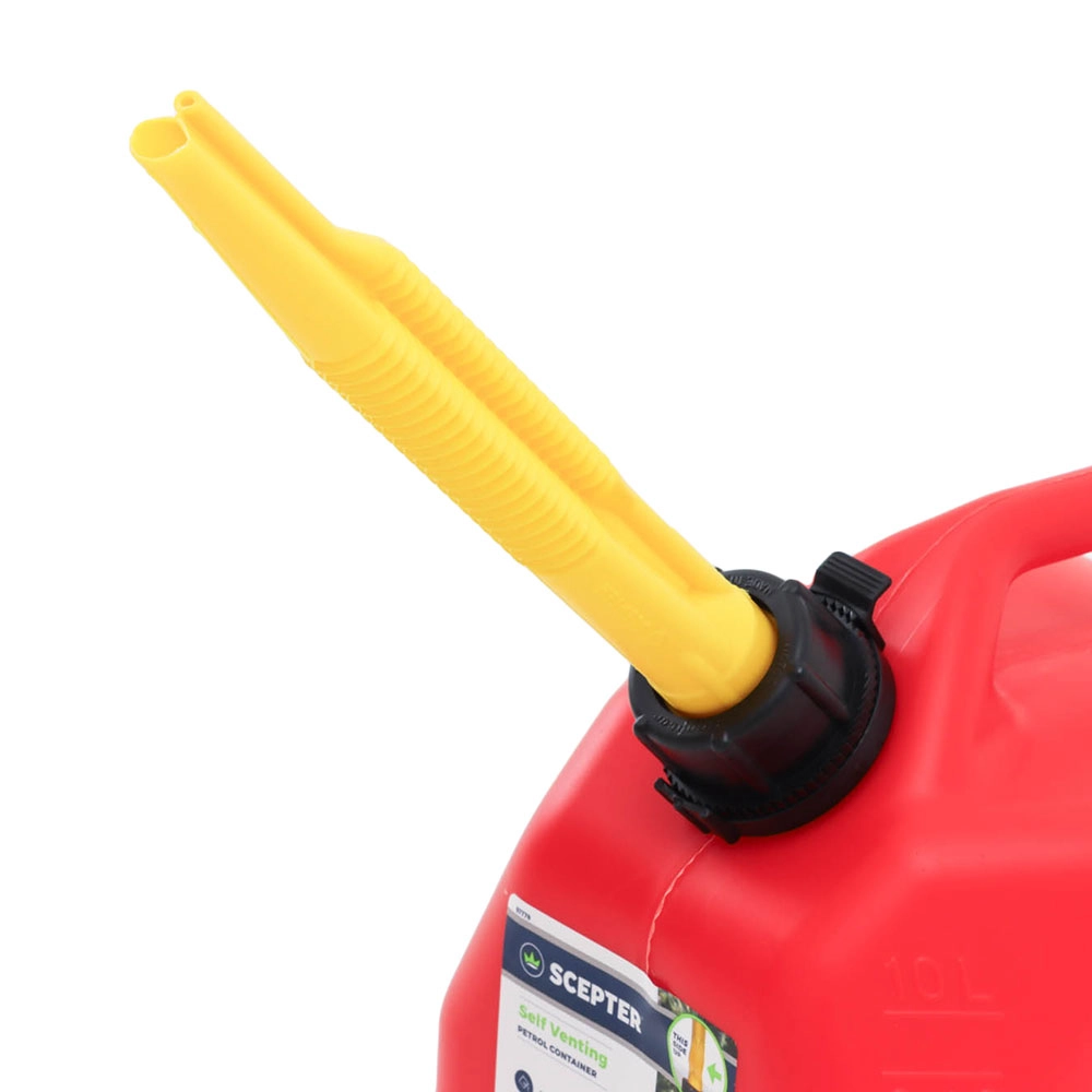 Scepter Petrol Jerry Can Squat Style Red 10L Scepter Petrol Jerry Can Squat Style Red 10L