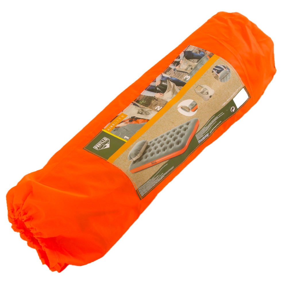 PAVILLO Roll and Relax Twin Airbed Grey/Orange