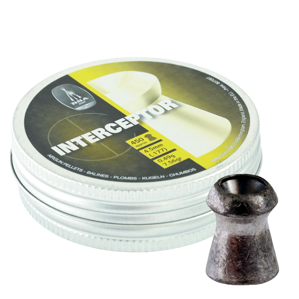 BSA .177 Interceptor Hollowpoint Pellets 450 Rounds