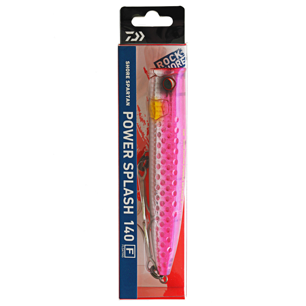 Daiwa Shore Spartan Power Splash Floating Popper Lure 140mm Pink Back