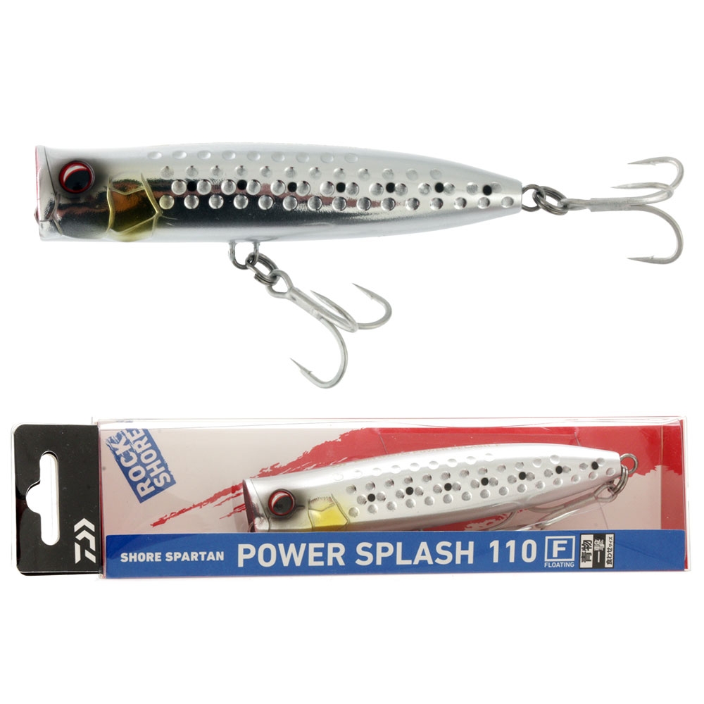 Daiwa Shore Spartan Power Splash Floating Popper Lure 110mm Gingira Sardine