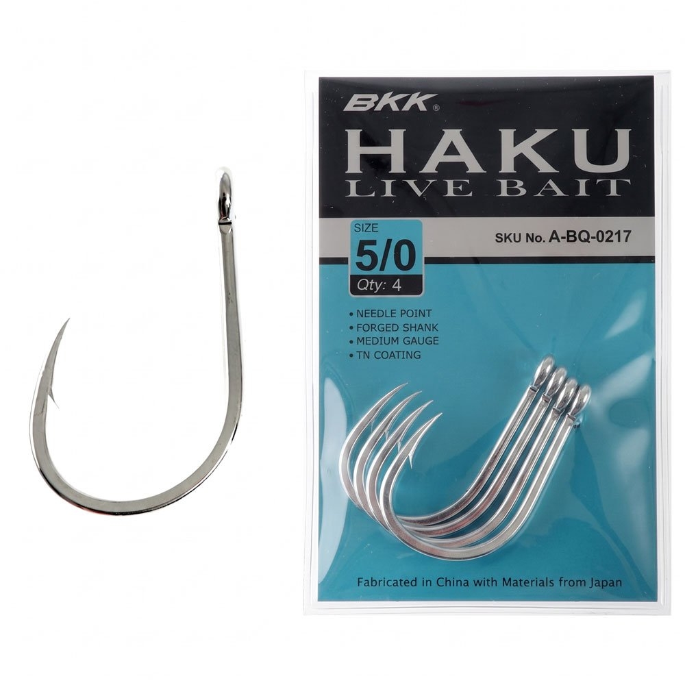 BKK Haku Live Bait Hooks 5/0 Qty 4