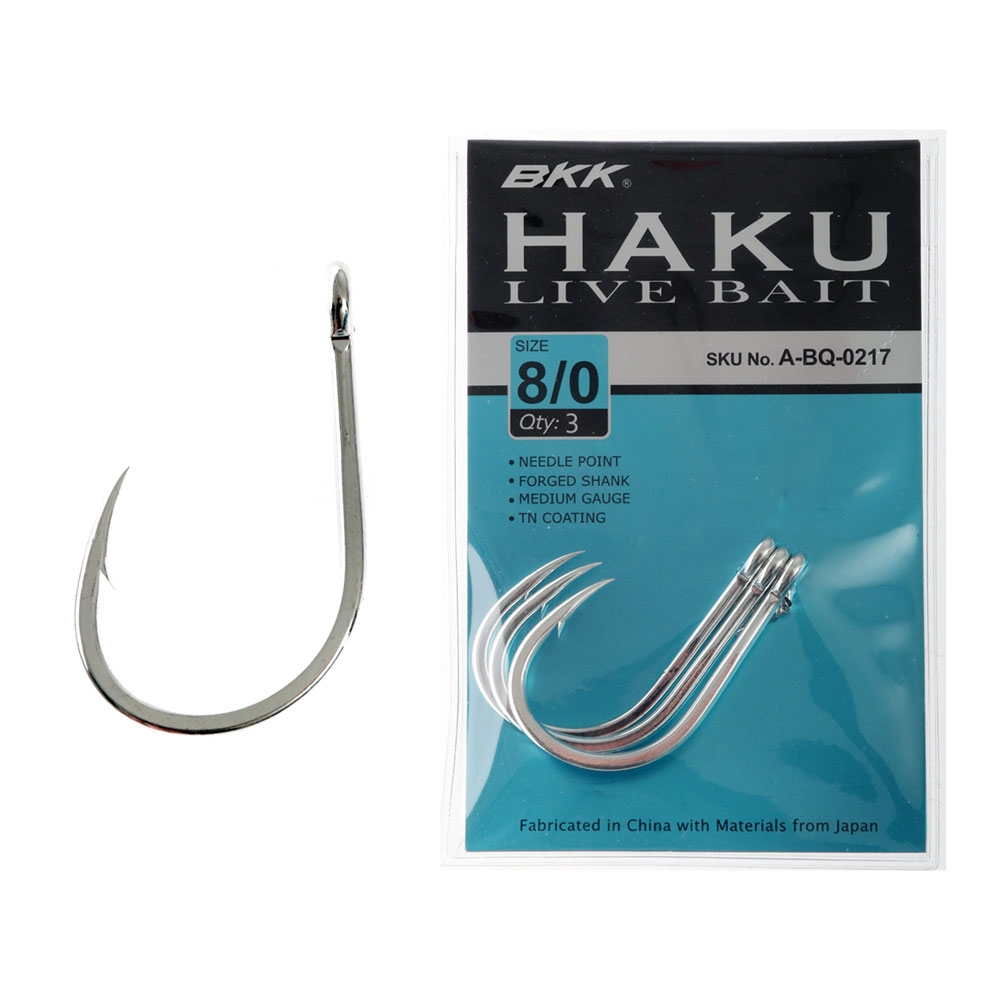 BKK Haku Live Bait Hooks 8/0 Qty 3