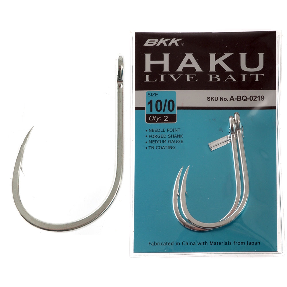 BKK Haku Live Bait Hooks 10/0 Qty 2