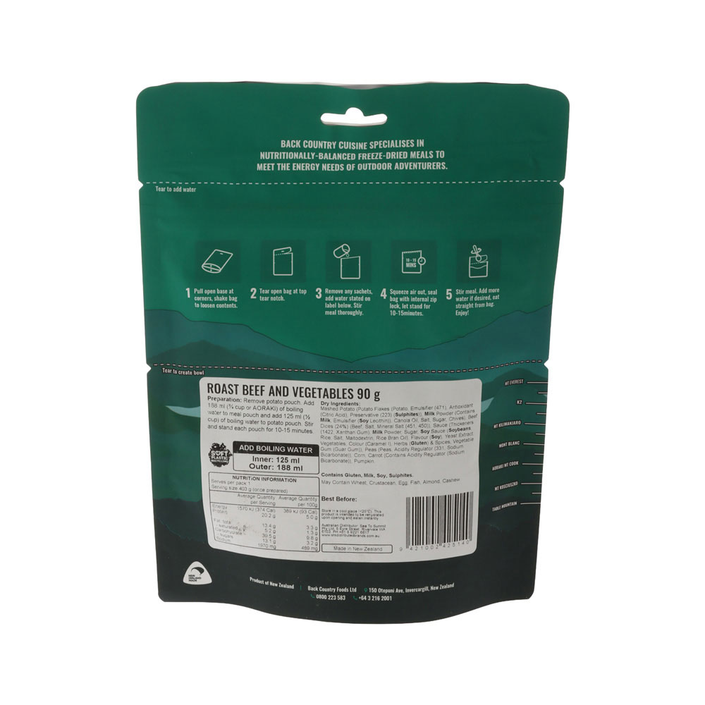 Back Country Cuisine Roast Beef and Vegetables 1 Serve