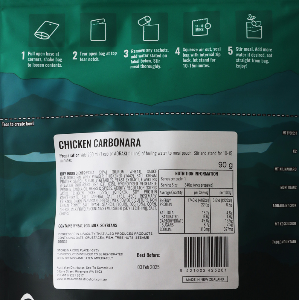 Back Country Cuisine Chicken Carbonara 1 Serve