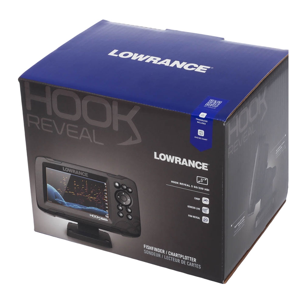Lowrance HOOK Reveal 5 GPS/Fishfinder NZ/AU with 50/200 HDI Transducer