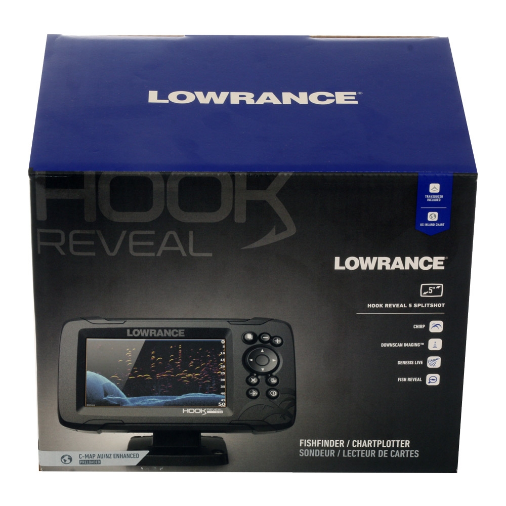 Lowrance HOOK Reveal 5 GPS/Fishfinder NZ/AU with SplitShot Transducer - Returned Item - new headunit