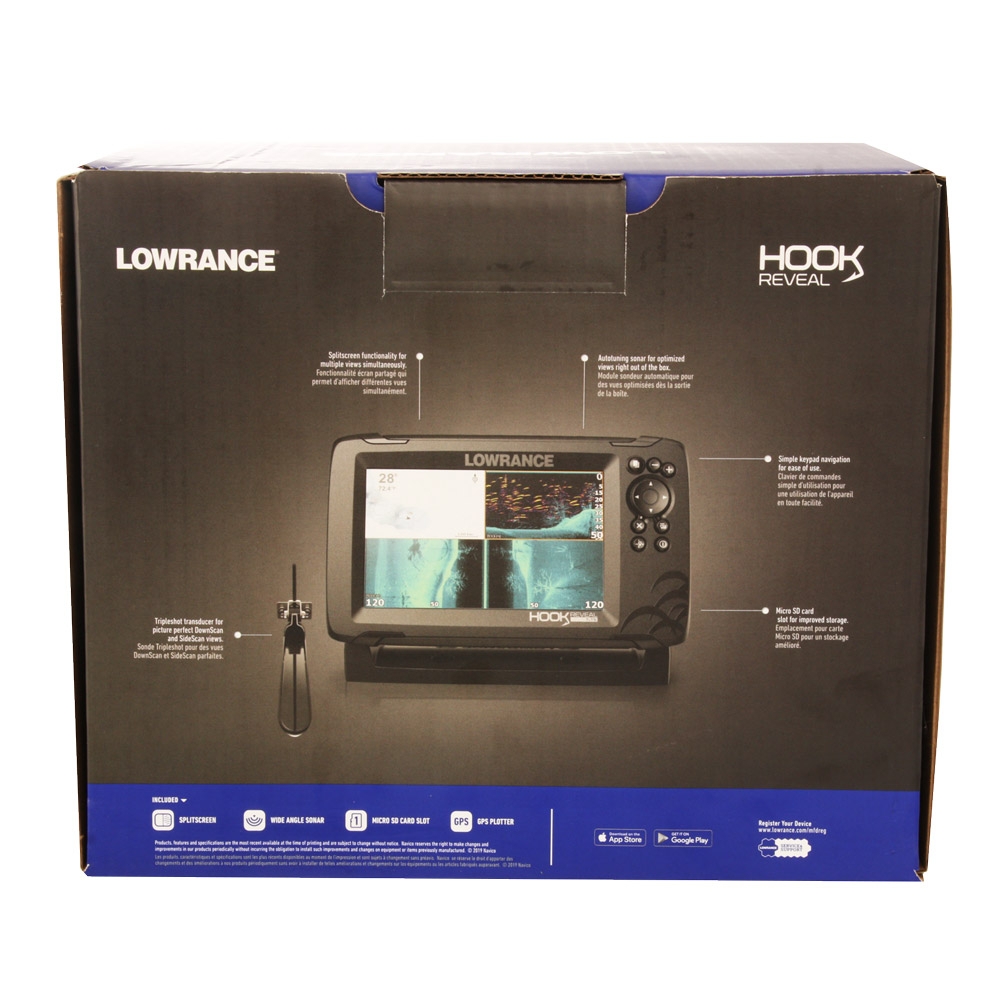 Lowrance HOOK Reveal 7x Fishfinder with TripleShot Transducer - Without Maps