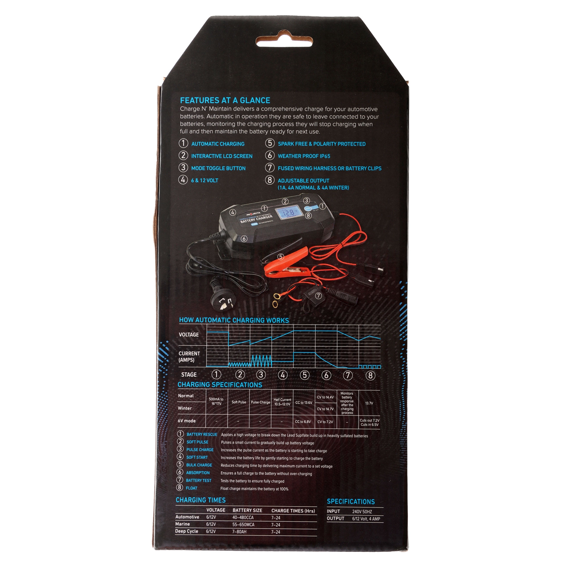Projecta Charge N Maintain 8-Stage Automatic Battery Charger 4A 12V - missing piece