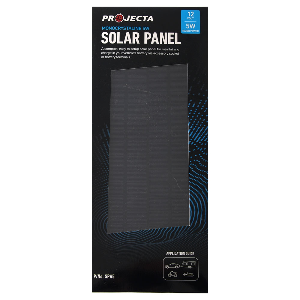 Projecta Monocrystalline Battery Maintainer Solar Panel 12V 5W
