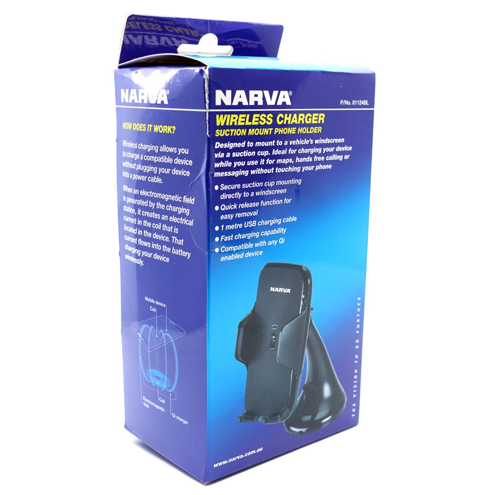 NARVA Wireless Charging Suction Mount Phone Holder