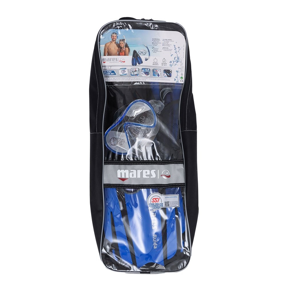 Mares Cobia and Fluida Adult Dive Mask Snorkel and Fins Set