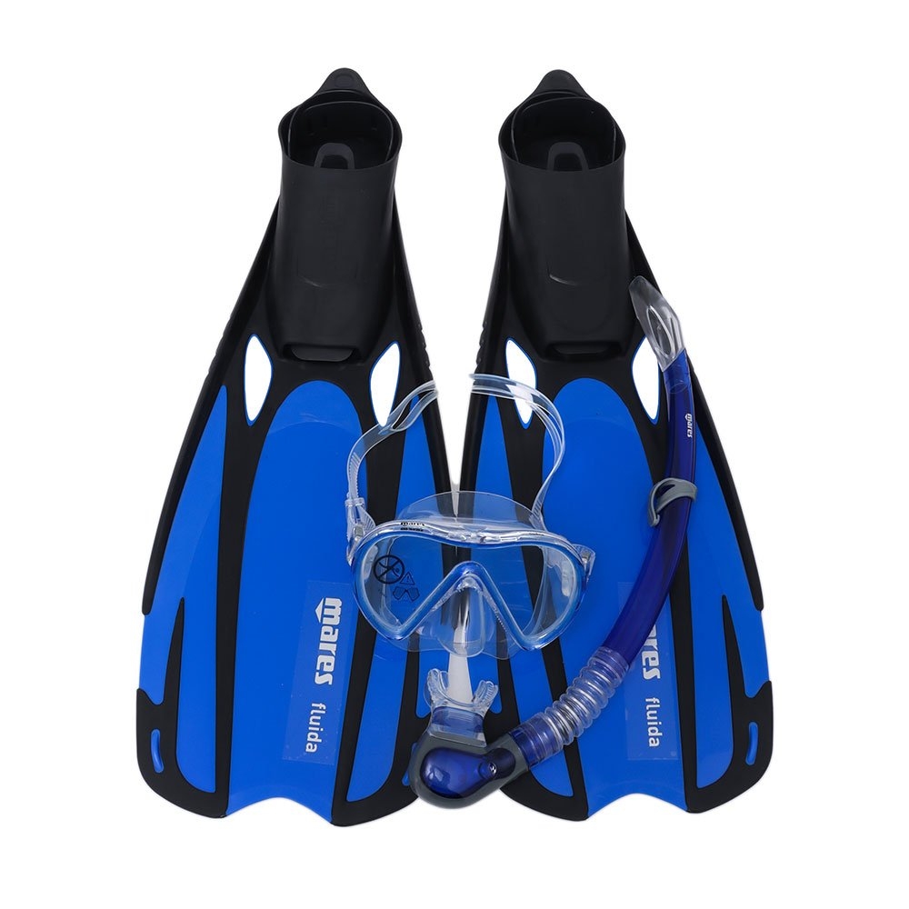 Mares Cobia and Fluida Adult Dive Mask Snorkel and Fins Set